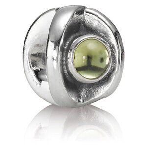 PANDORA Peridot Eye Charm Authentic Sterling Silver Gemstone Green August